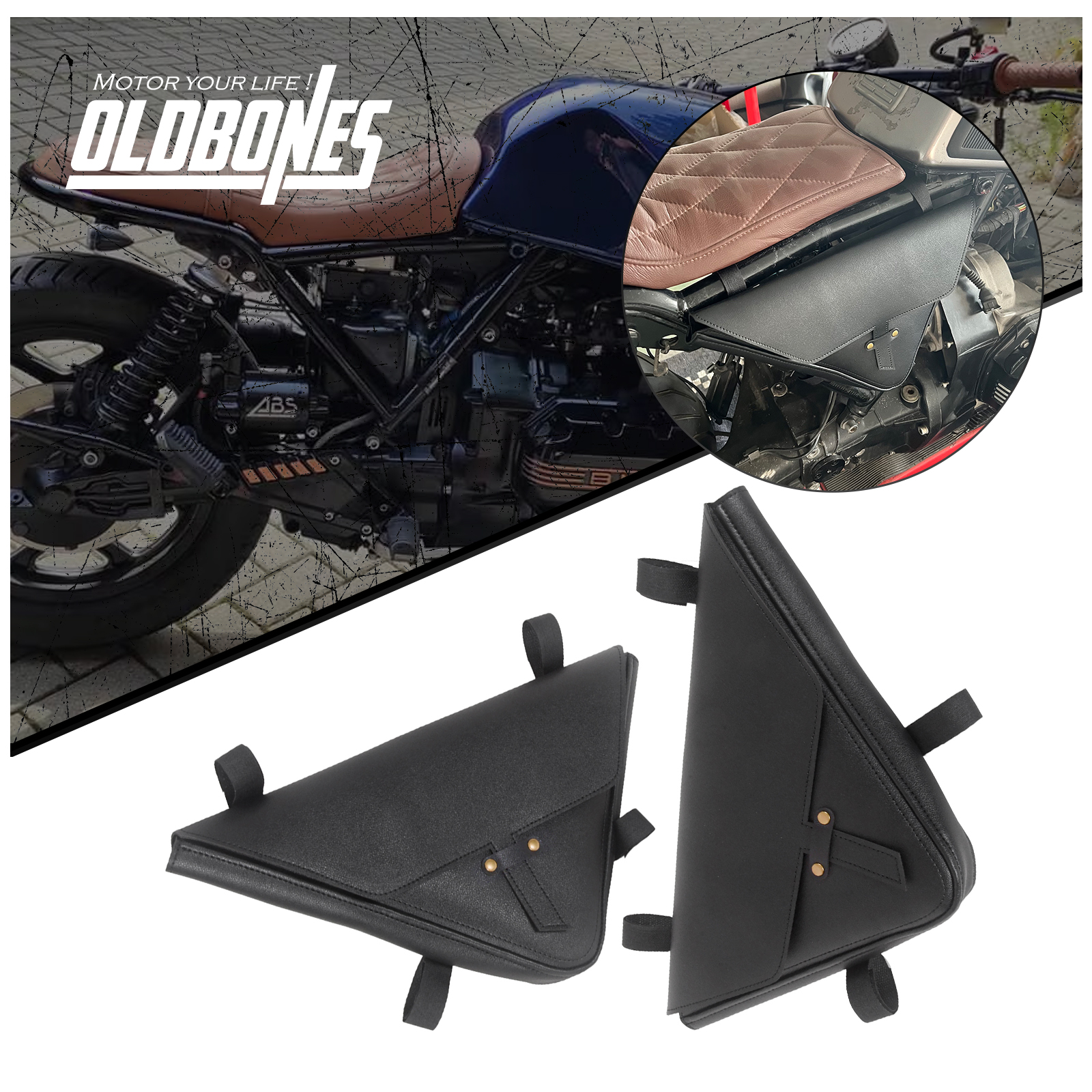 Motorcycle Gear Backpack - 2PCS Motorcycle Triangle Bevel Side Bag