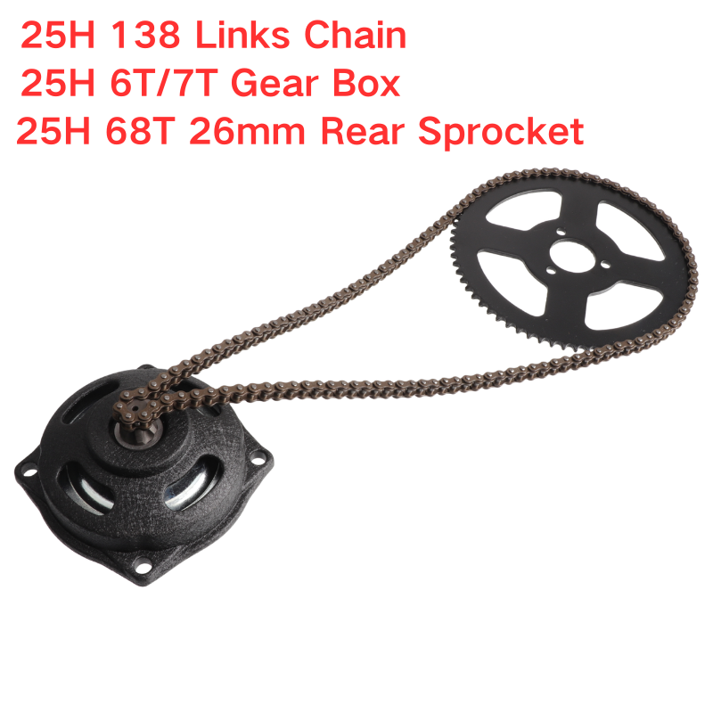 Motorcycle Gear Tidy - 25H 138 link Chain with 6T