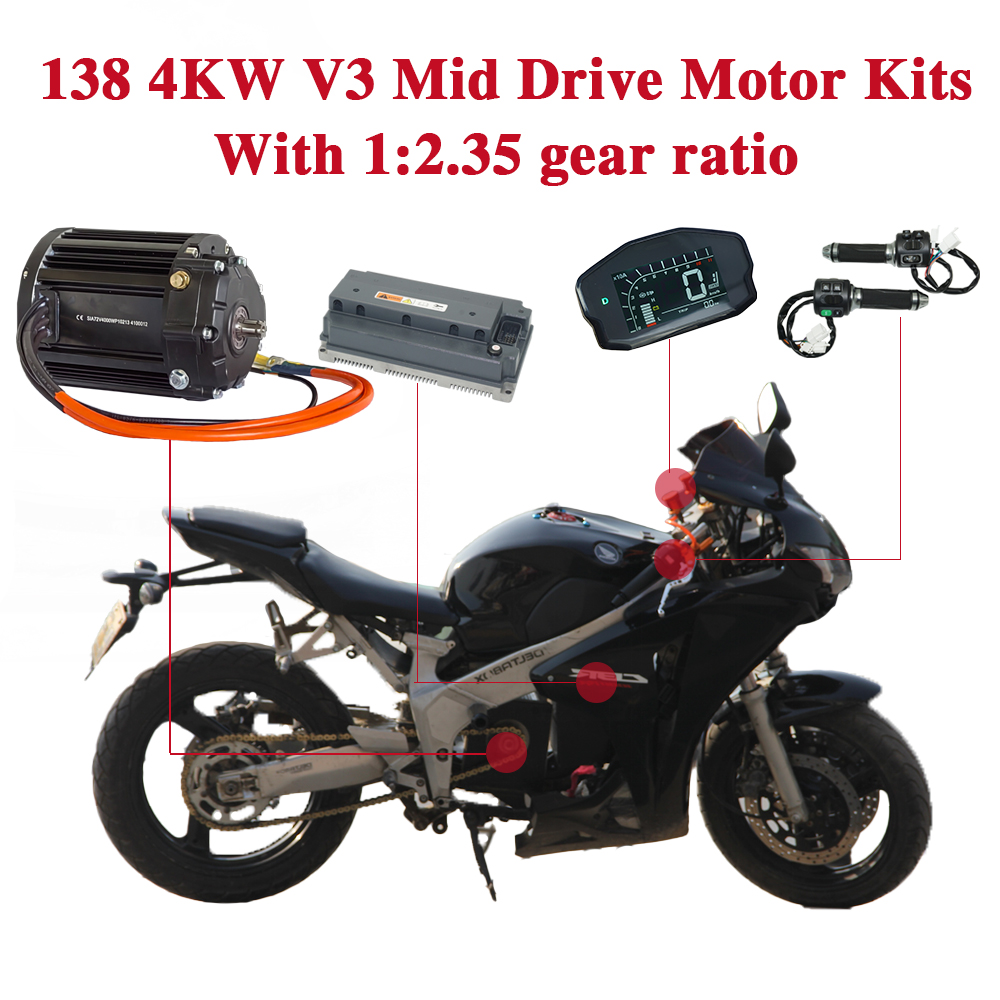 4000W Mid Drive Motor Kit with - Motorcycle Gear Ratings 리뷰 및 가격